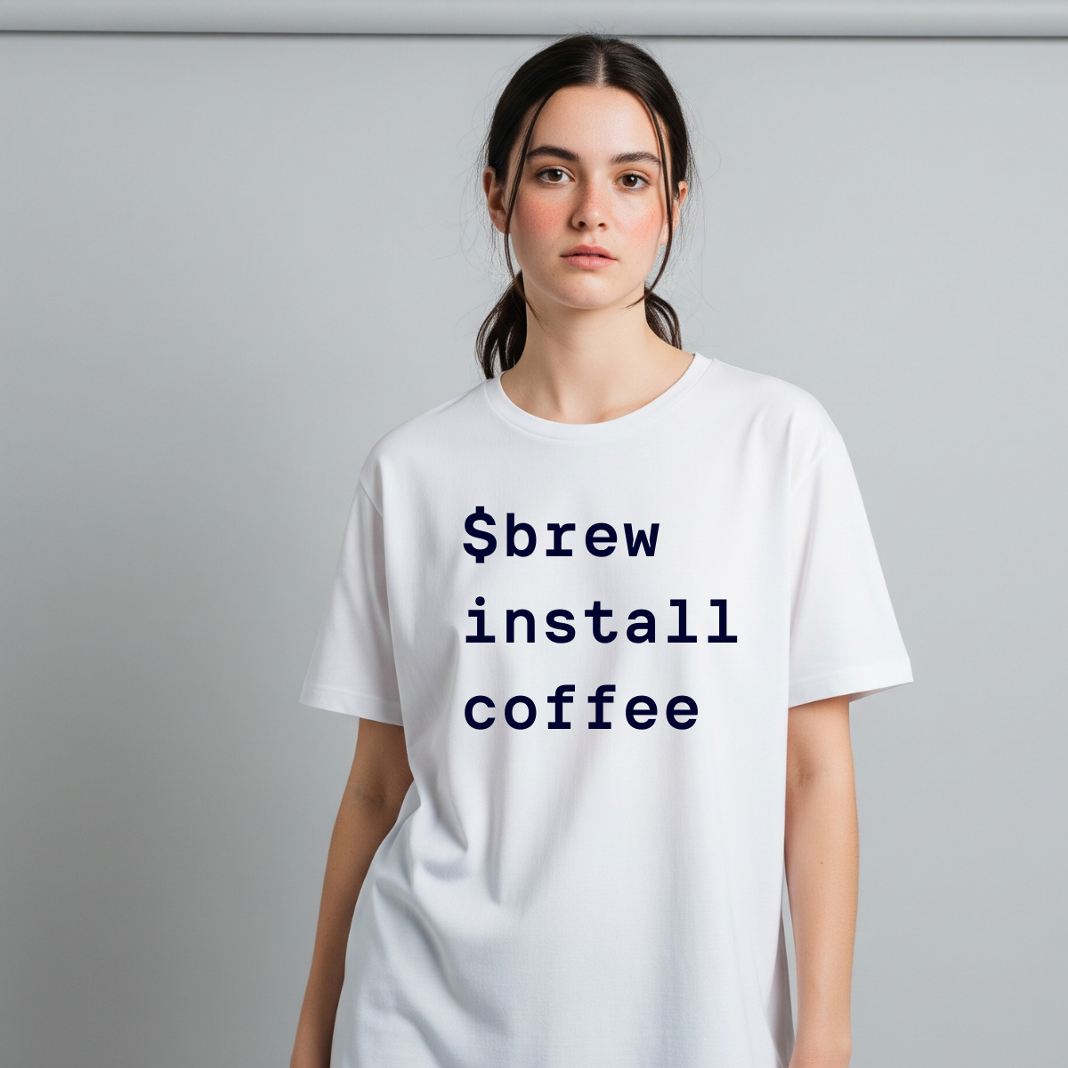 $Brew Install Coffee – Funny Developer T-Shirt