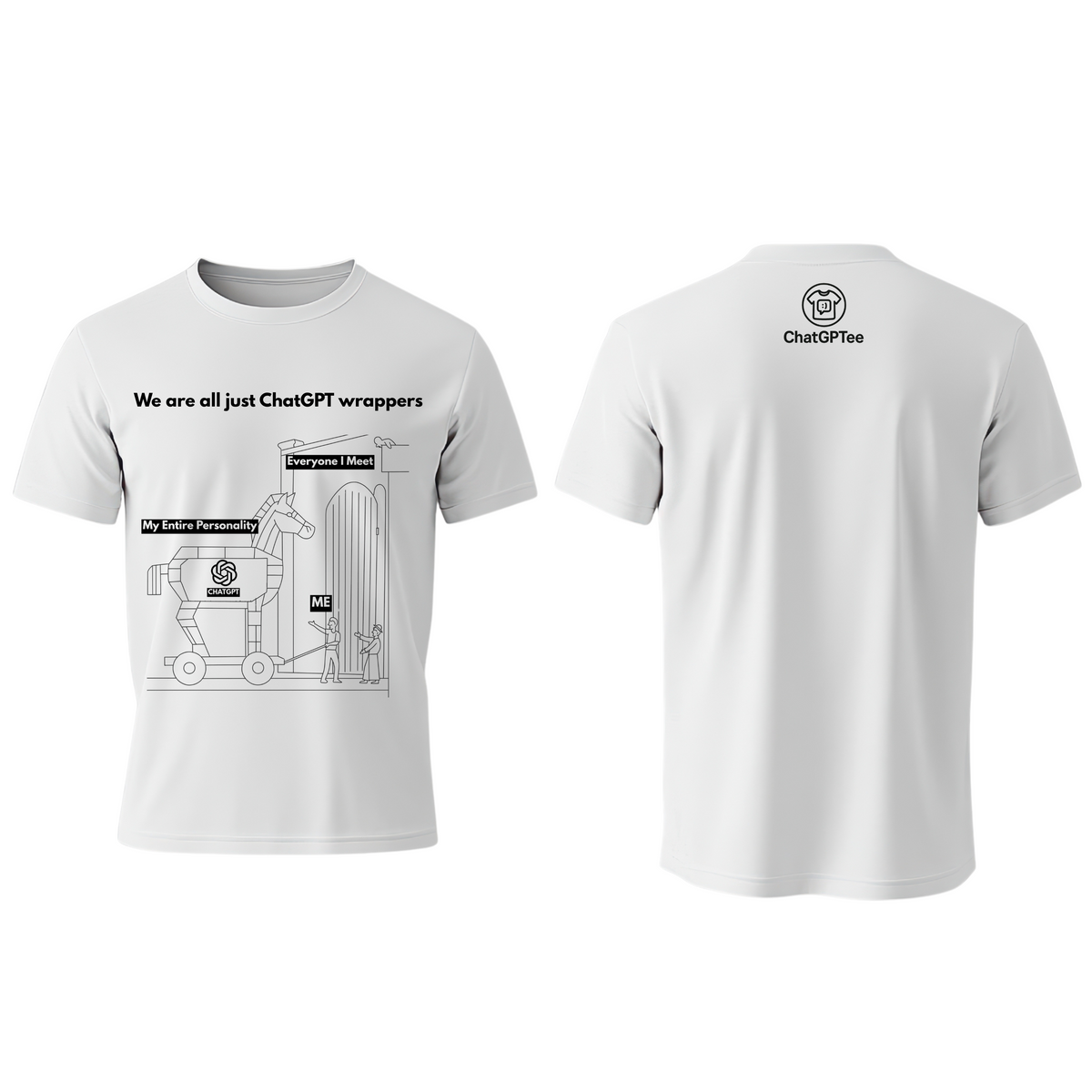 ChatGPT Wrapper – Trojan Horse Meme T-Shirt