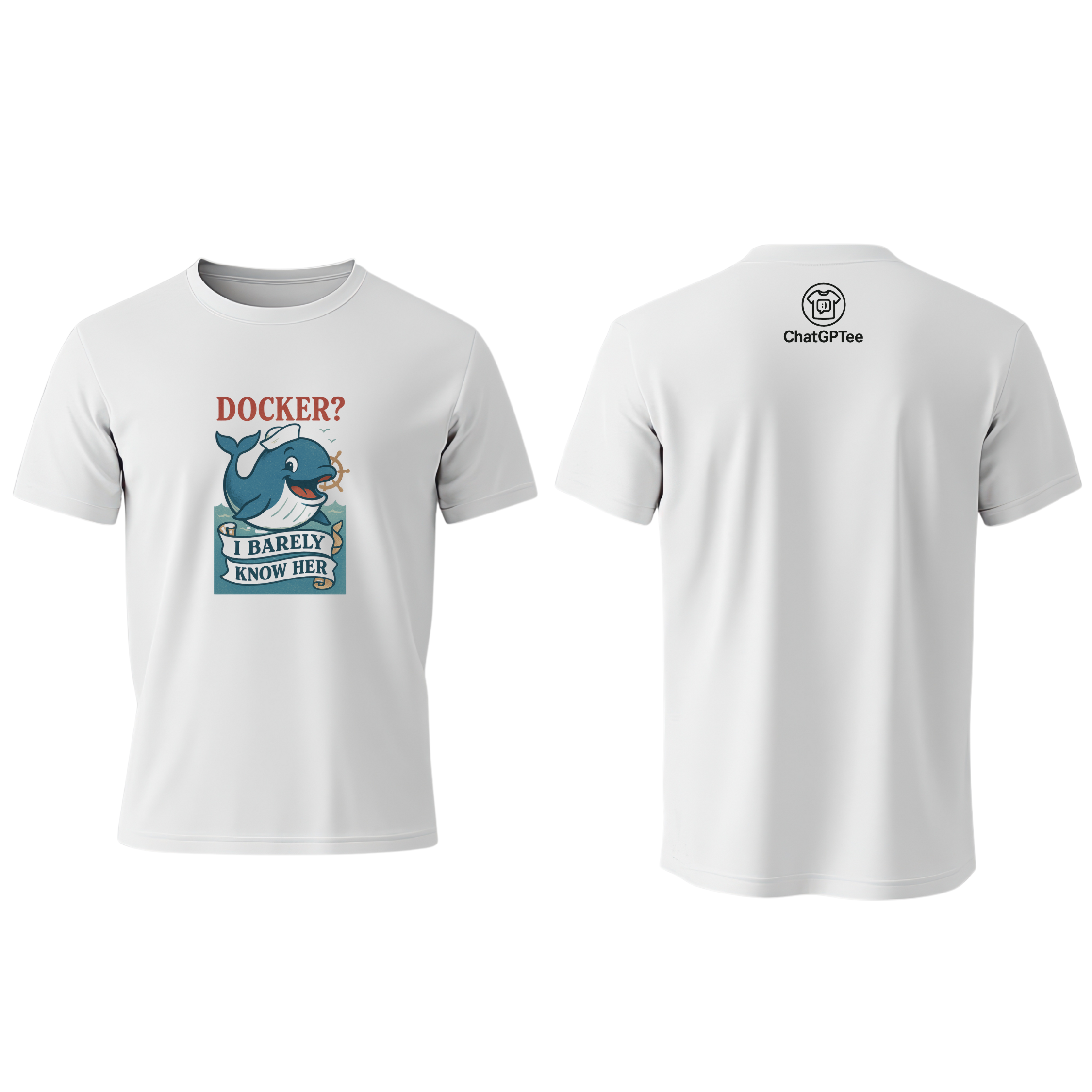 Docker? I Barely Know Her – Funny Developer T-Shirt